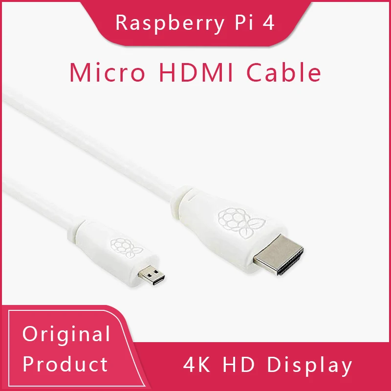 Offizielle Raspberry Pi Micro HDMI zu Standard HDMI (A/M) 1m & 2m Kabel