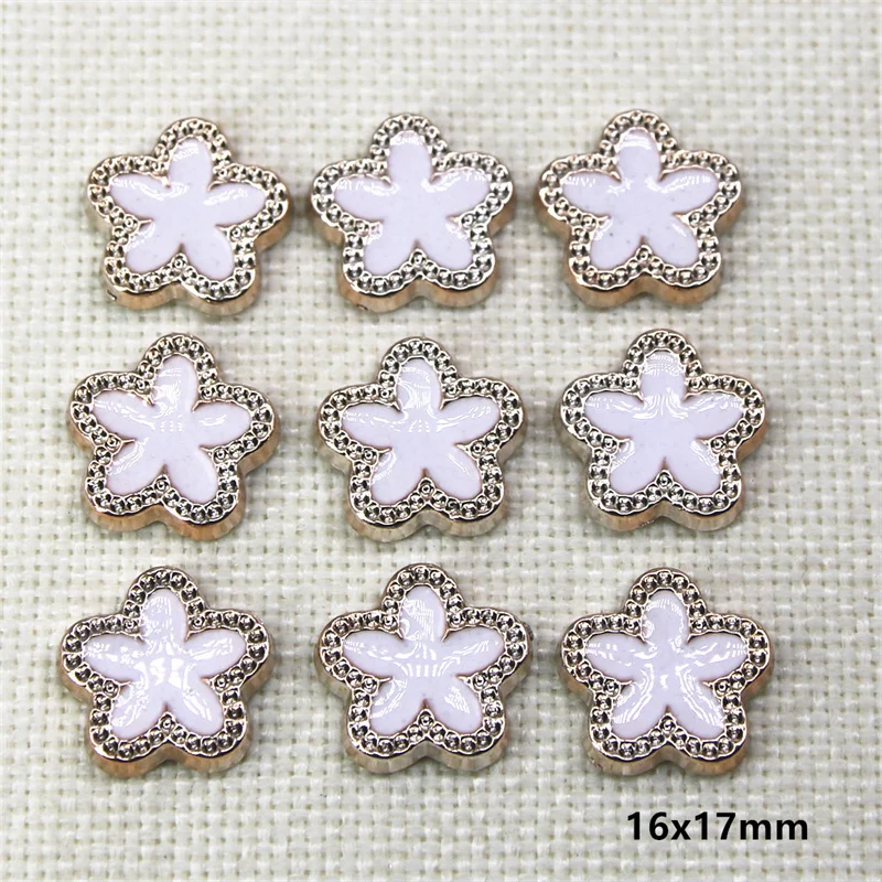 30pcs Flower Square flat back button cute Home Garden Crafts Cabochon Scrapbooking Clothing accessories