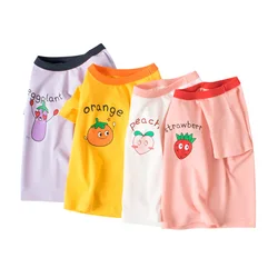 1 2 3 4 5 6 7 8 Years Kids Girls 100% Cotton Short Sleeve Fruits Cartoon T-Shirts Clothes Children Kids Summer Tops Clothing