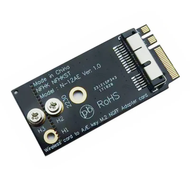 BCM94360CS2 BCM943224PCIEBT2 BCM94331CSAX BCM94331CD BCM94360CS BCM943602CS Wireless Card to NGFF M.2 Key A/E Adapter for Mac OS