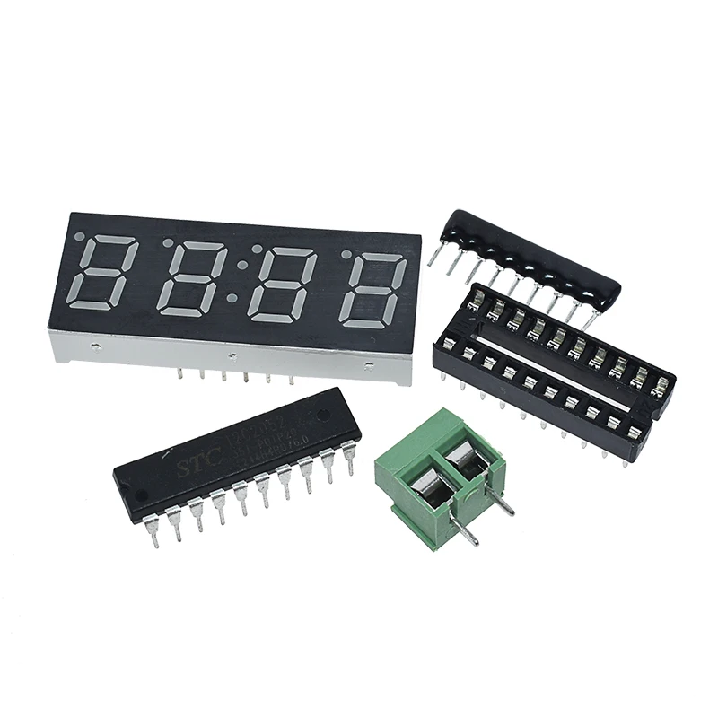 AT89C2051 Digital 4 Bits Electronic Clock Electronic Production Suite DIY Kit