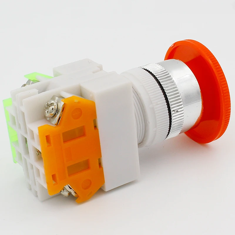 LHLL-Rot Pilz Kappe 1NO 1NC DPST Notfall Stop Push Button Schalter AC 660V 10A