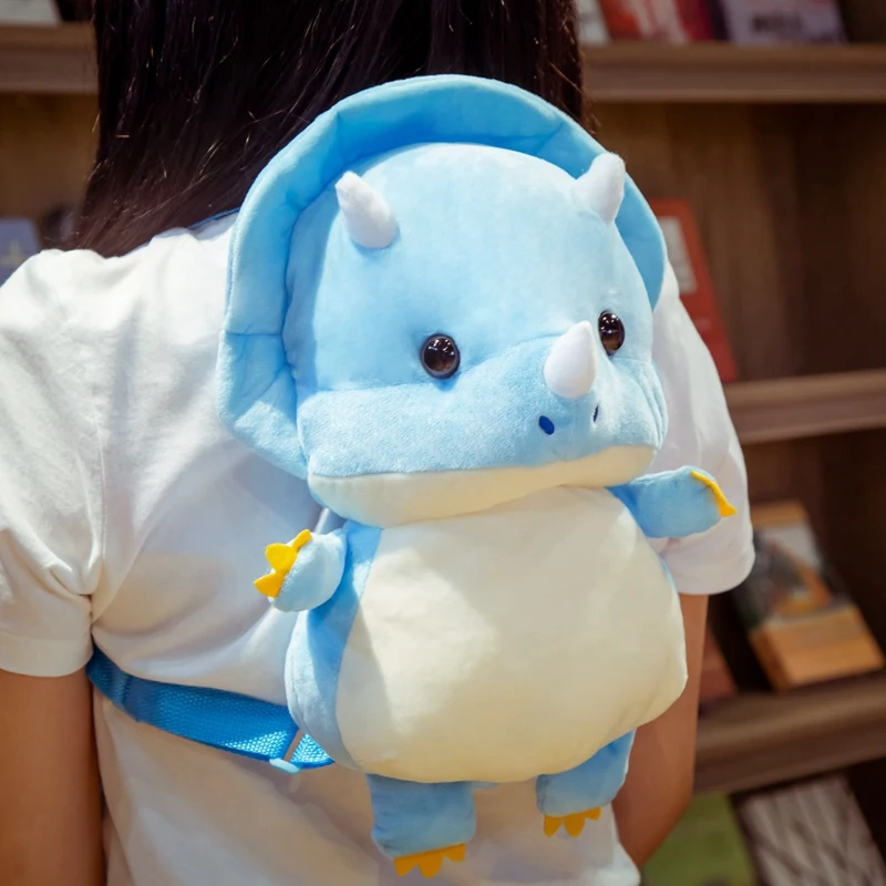 New Fashion Creative 3D Dinosaur Backpack Cute Animal Cartoon Plush Backpack Dinosaurs Bag for Children Kids Boy Gifts