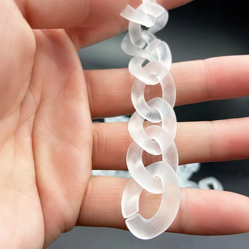 100 قطعة/الوحدة الاكريليك سلاسل الحلقات شفافة AB اللون مات الروابط DIY اكسسوارات لصنع المجوهرات اليدوية أجزاء N451 #5