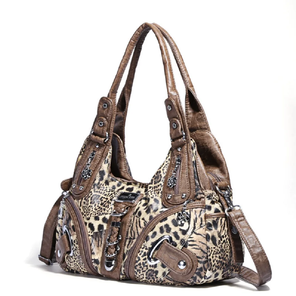 Angelkiss Damen-Handtaschen, Leoparden-Umhängetasche, Handtasche mit Top-Griff, modische Umhängetasche, Knödel-Umhängetasche, Tragetasche, große Geldbörse – Detail 8
