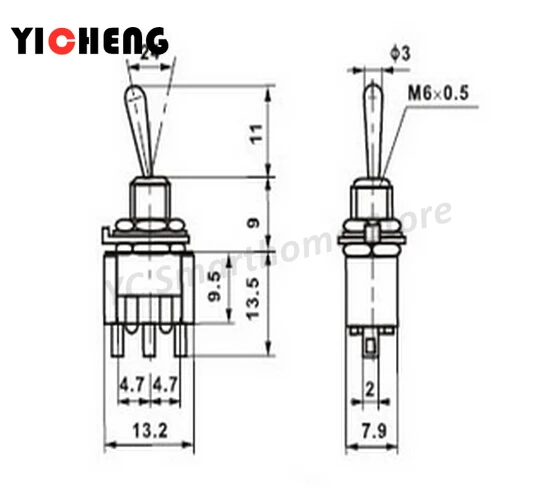 5Pcs spdt push button dpdt toggle switch rocker toggle switch Waterproof cap push button push button switch