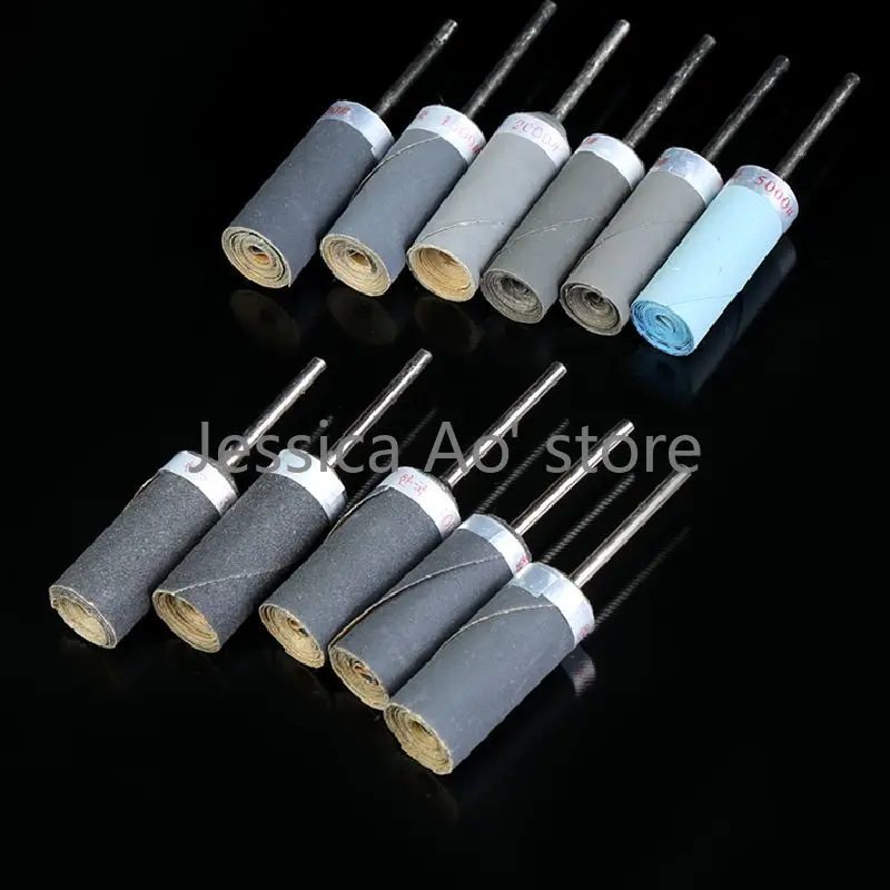 6pcs 180-7000grit Electric Grinder Abrasive Tools Sand Paper Fine Polishing Rod Electric Rotary Sandpaper Wood Carving Polishing