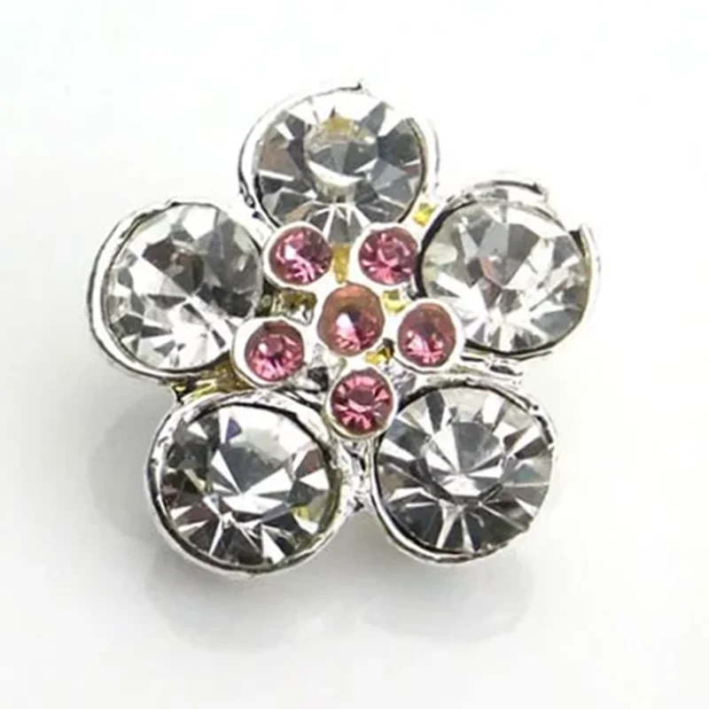 High Quality Fashion Metal Rhinestone Flower Button/Brooches