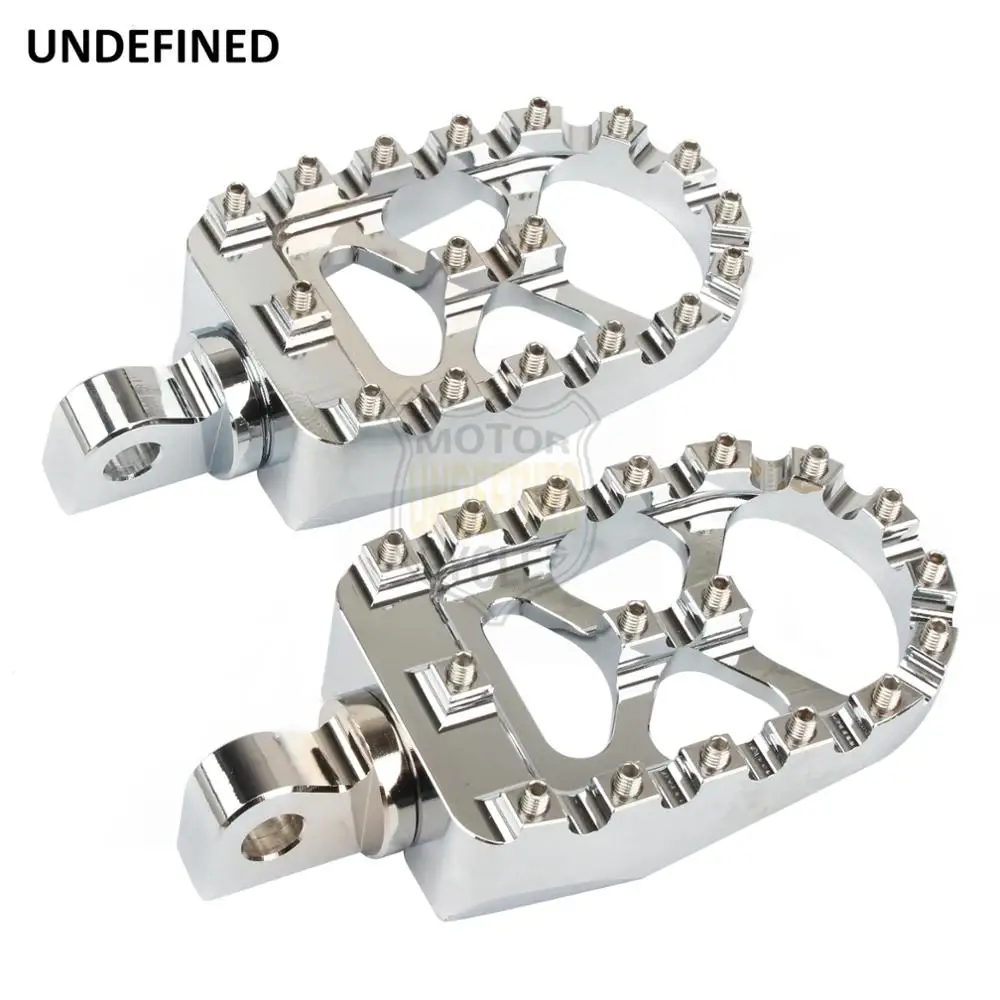 MX Wide Foot Pegs Chrome Chopper Bobber Offroad Footrest Pedals for Harley Dyna Street Bob Softail Fatboy Sportster 883 Touring