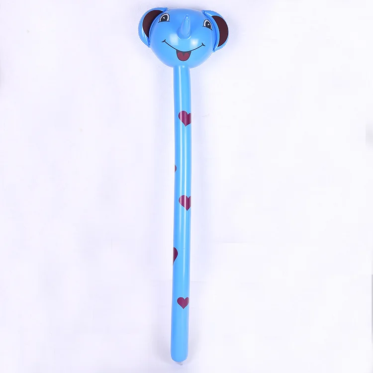 PVC Animal Head Long Stick Children Inflatable Giraffe Elephant Rabbit Frog Inflatable Stick Animal Stick