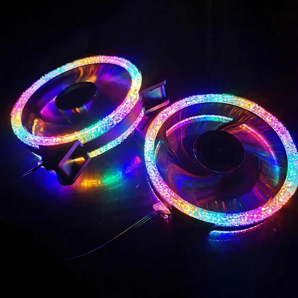 COOLMOON DX12 RGB Fan Colorful Mute 12cm 3/4PIN LED Computer Case Cooler CPU Heatsink Radiator for PC