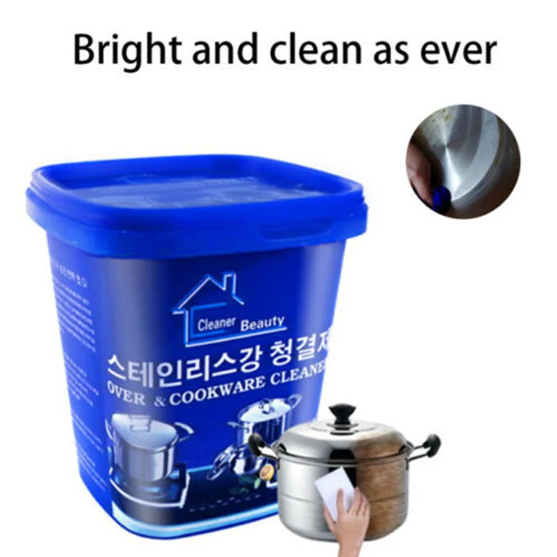 

Powerful Stainless Steel Cookware Cleaning Paste Household Kitchen Cleaner Washing Pot Bottom Scale Strong Cream Detergent