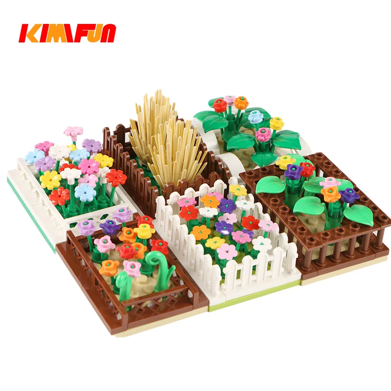 Moc Plant Grass Vegetables Building Blocks City Crops Radish Street View Garden DIY Bricks Parts  Flower Set Meal