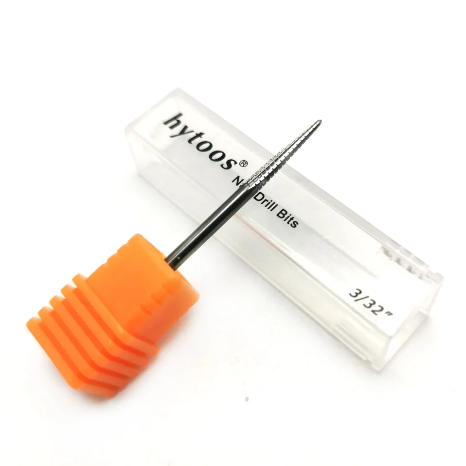 HYTOOS Cone Cuticle Clean Carbide Bits for Nails 3/32