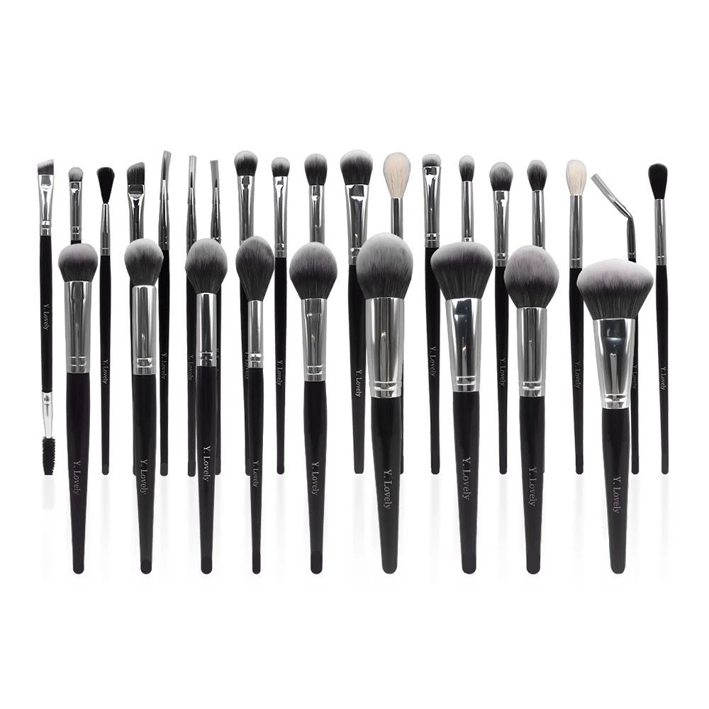 YLovely Makeup Brushes Set Black/Silver Professional with Natural Hair Foundation Powder Eyeshadow Make up Brush