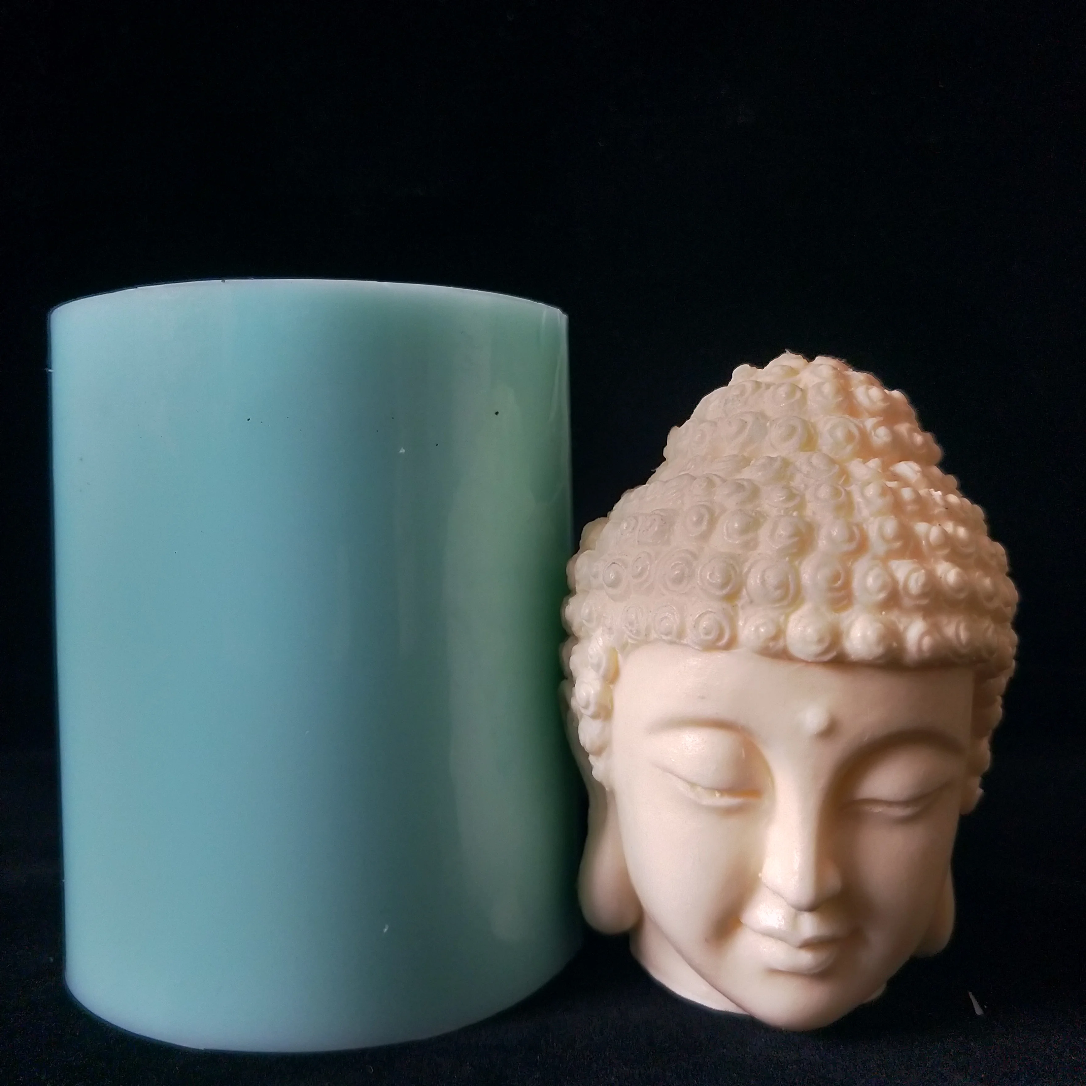 DIY 3D Buddha  Head handmade silicone soap  cake decoration candle mold