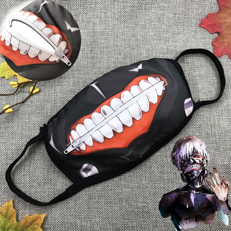 Tokyo Ghoul Kaneki Ken Mask Face Masks Cosplay Anime Dustproof Zipper Masks Props