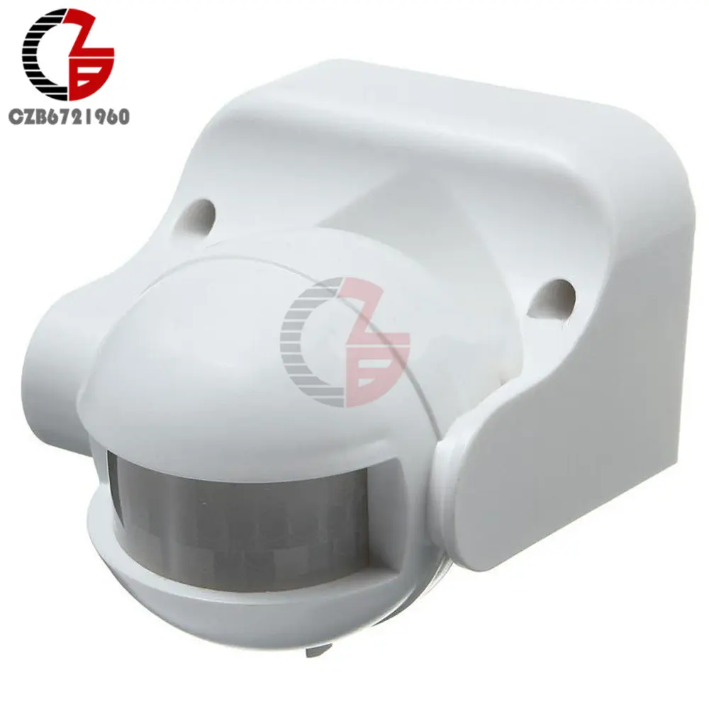 LED Motion Sensor Switch 220V 12V 180 Degree Rotating Automatic Infrared PIR Movement Detector Wall Outdoor Light Timer Switch