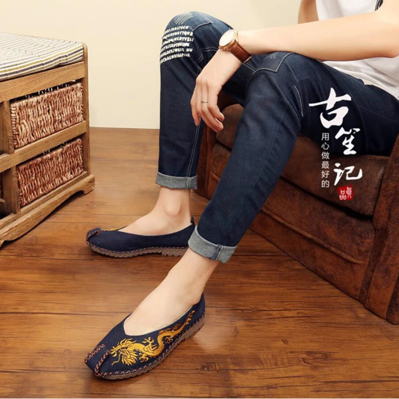 ZFTL Men's Loafers man Cavans sheos men straw linen shoes Chinese Traditional handmade shoes Summer Casual Slip-on Hanfu shoes