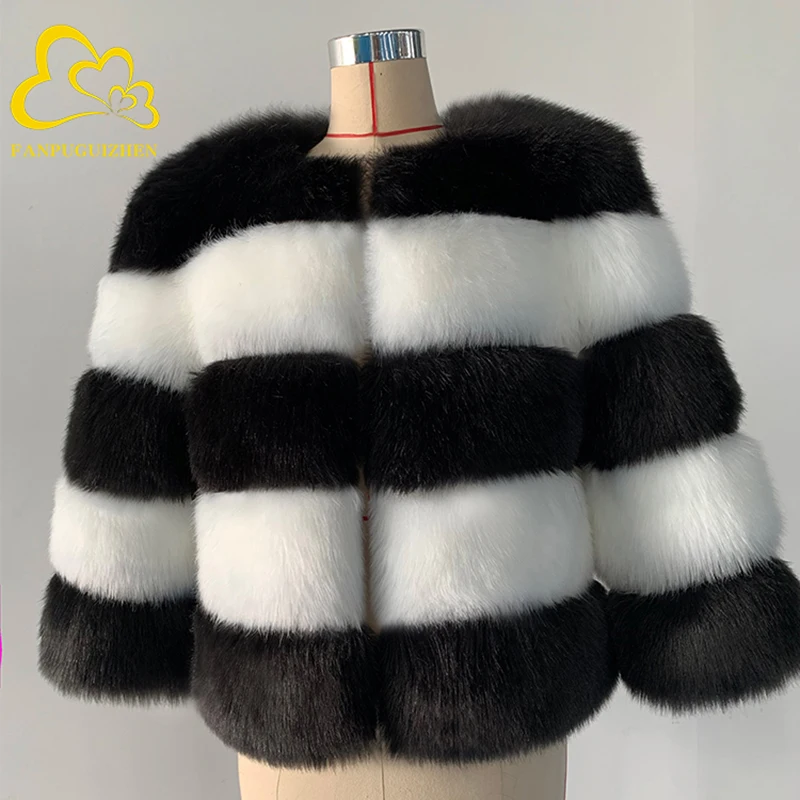 Elegant Faux Fur Coat for Women Autumn and Winter Warm Soft Faux Fur Jacket Female Plush Overcoat Casual Fur Coat