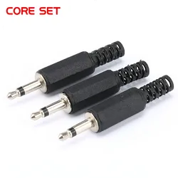 10Pcs/lot 3.5mm jack plug Audio Jack Plug Headphone male Connector 3.5 Mono plug with Black Plastic Housing for phone