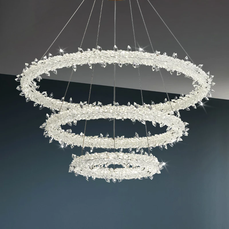 

Nordic Cololful Snow Flower Chandeliers Ice Flower Crystal Chandelier Luxury Lighting Living Room Restaurant Decoration