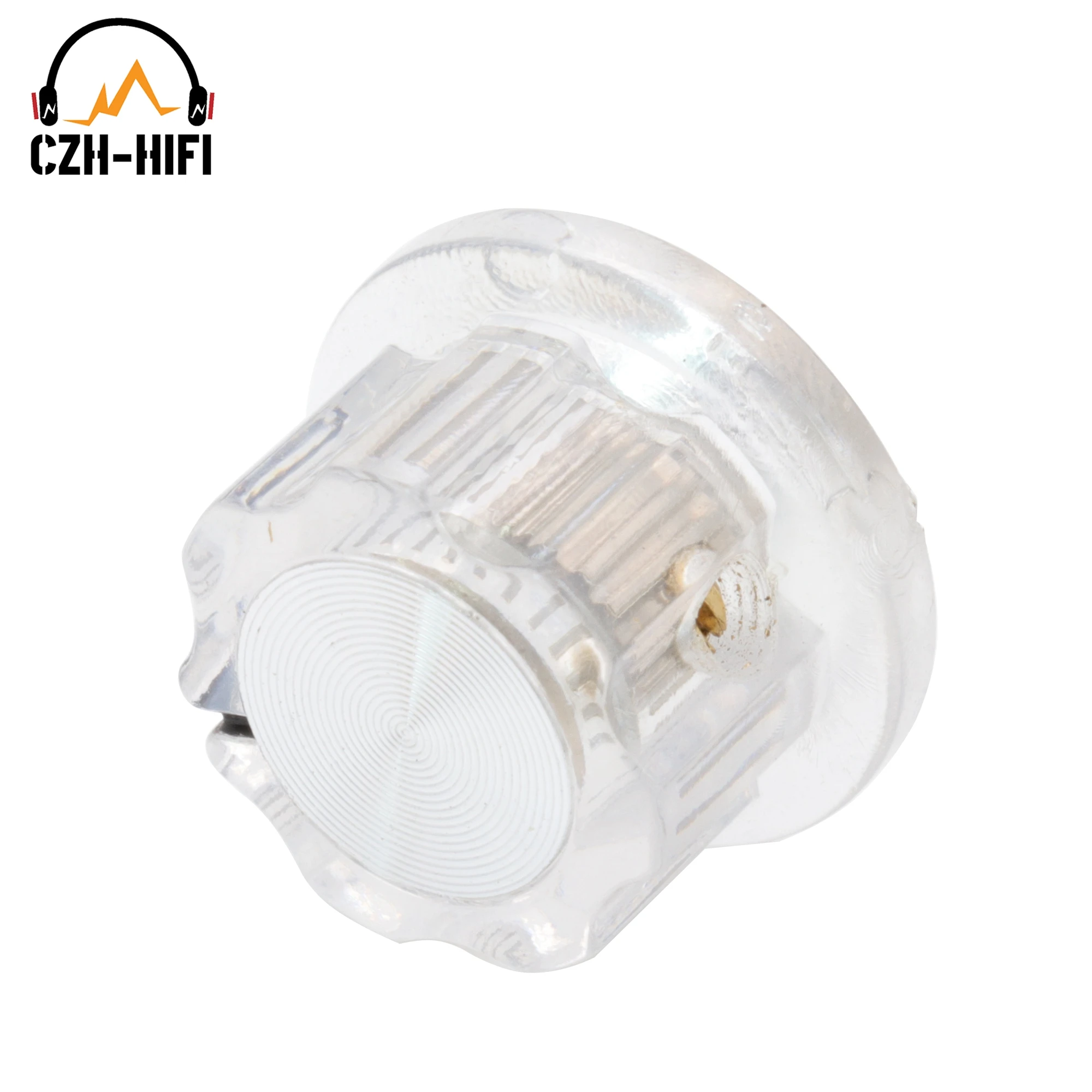 10 Stück Vintage Audio-Verstärker-Drehknöpfe aus ABS-Kunststoff, 1/4 Zoll (6,4 mm) Messing-Rillenknopf für Gitarrenverstärker, Lautsprecher, Effektpedale und Stompboxen – Detail 10