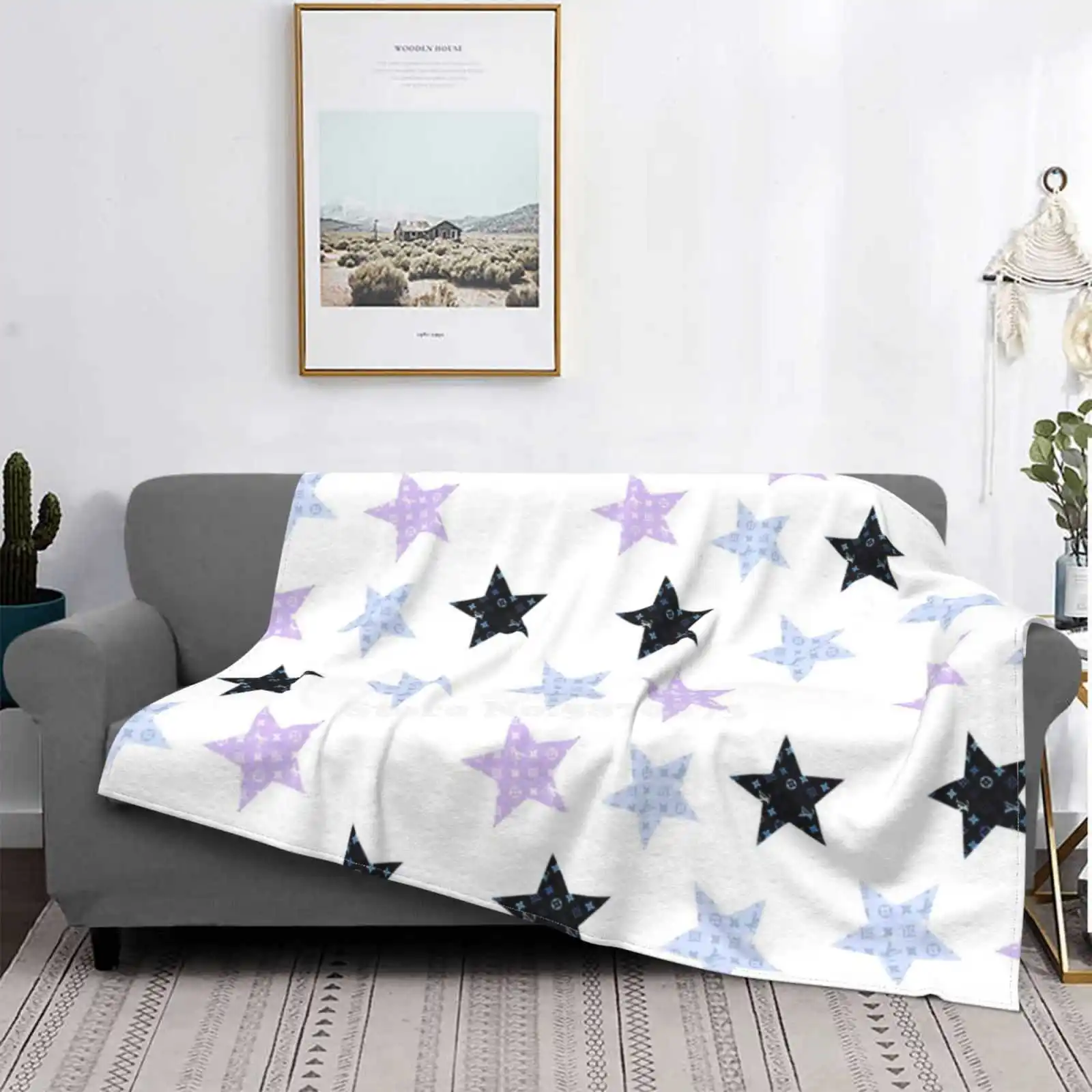 Star Sticker Pack Best Selling Room Household Flannel Blanket Pattern Stars Pack Cheap Able Colorful Purple Amazing Macbook