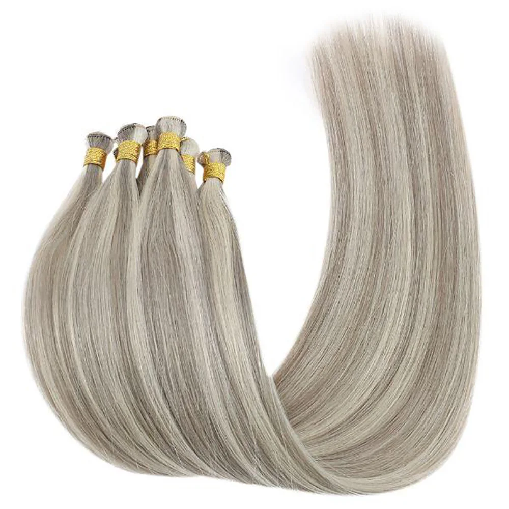 [New] VeSunny Hand Tied Bundle Sew in Remy Hair Seamless Double Virgin Weft Invisible Real Human Hair 10g/Bundle #P19a/60