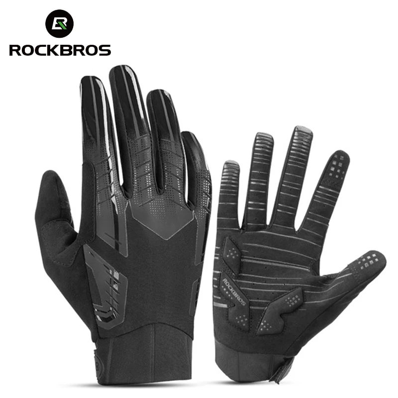 ROCKBROS Winter Cycling Gloves Touch Screen Thermal Warm MTB Gloves Autumn Long Full Finger Bike Gloves Windproof Bicycle Gloves