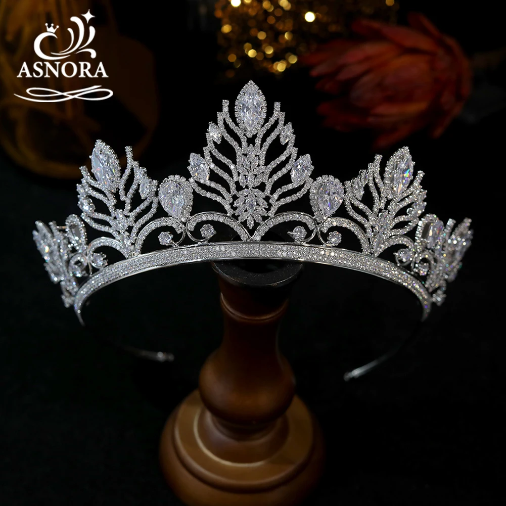 Imagem -03 - Asnora-cristal Nupcial Tiara Cor Prata Coroa Acessórios do Cabelo do Casamento Cabeça Retro Jóias Cabeça Jóias Novo