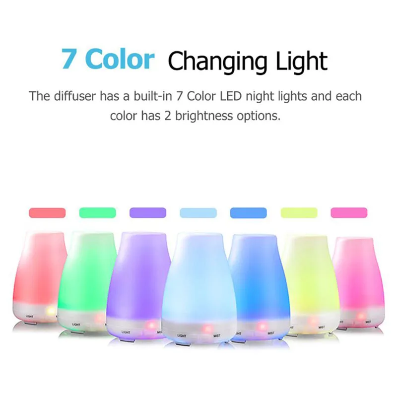 THANKSHARE Aromatherapy Diffuser Humidifier Air Dampener Aroma Machine Essential Oil Ultrasonic Mist Maker LED Night Light Home