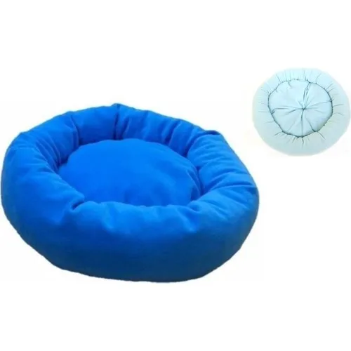 Full Import Cat Dog Bed-Round Fleece Fabric Grommet Bed (Blue)