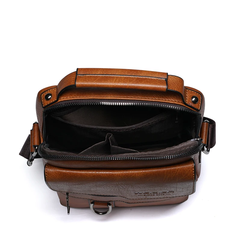 New Arrival Fashion Vintage Business PU Leather Men Messenger Bags Promotional Small Crossbody Shoulder Bag Casual Man Bag