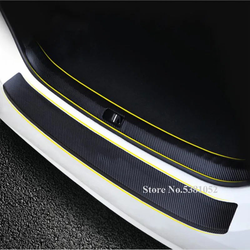 

Car Trunk Rear Bumper Sticker For Skoda Rapid Accessories 2017 2018 2019 2020 2021 Trunk Threshold PU leather Carbon Fiber Strim