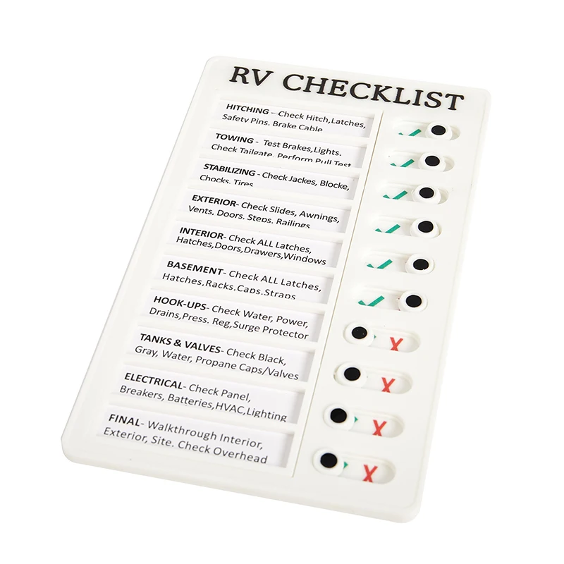 Rvメモポータブルrvチェックリストノートプラスチックボード家庭用rv機器旅行取り外し可能な再利用可能なチェックリストノートボード