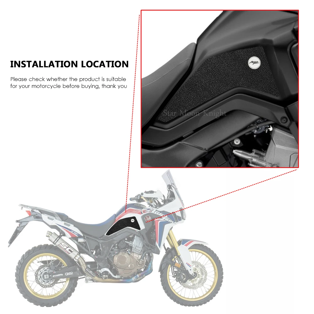 Cuscinetti serbatoio moto Protector Sticker Decal Gas Knee Grip Tank trazione Pad per HONDA Africa Twin CRF1000L CRF 1000 L ADV