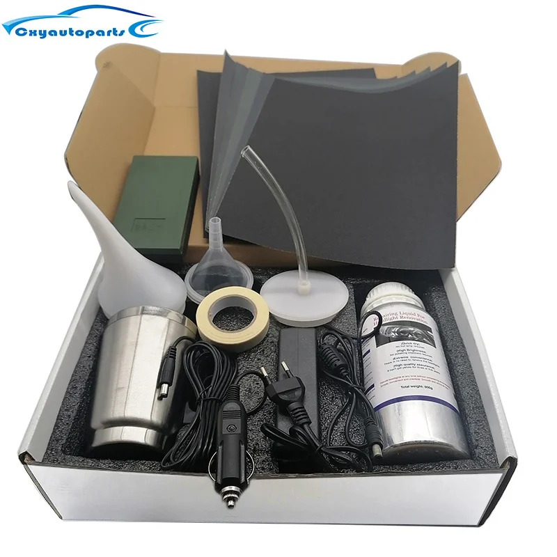 Kit de faros de coche polaco, herramienta de renovación de reparación de faros de polímero líquido de 800G, conjunto de evaporador, regeneración de lámparas de coche