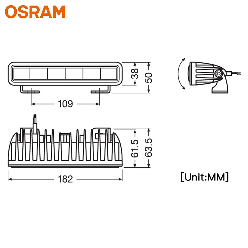 OSRAM LED SX180-SP Lightbar 182mm Car LED Auxiliary Light LEDriving 6000K Cool White Waterproof Spot Beam Durable LEDDL105-SP