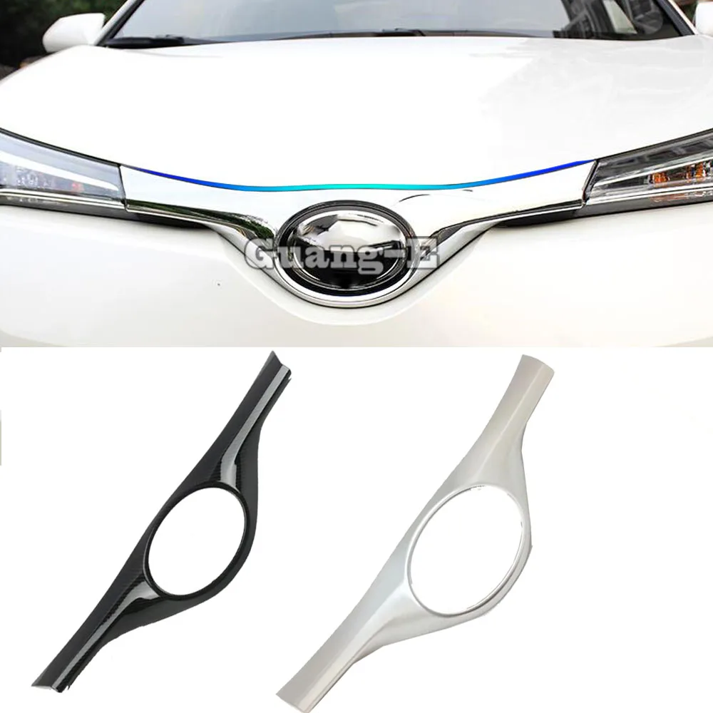 

For Toyota C-HR CHR 2017 2018 2019 2020 2021 Car Sticker Cover Detector ABS Chrome Trim Front Bottom Grid Grill Grille Hood 1pcs