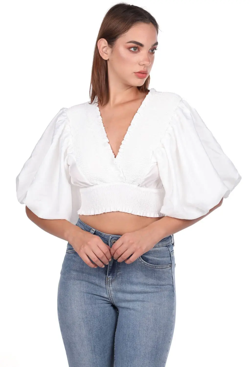 Gipeli Bubble Sleeve Blouse