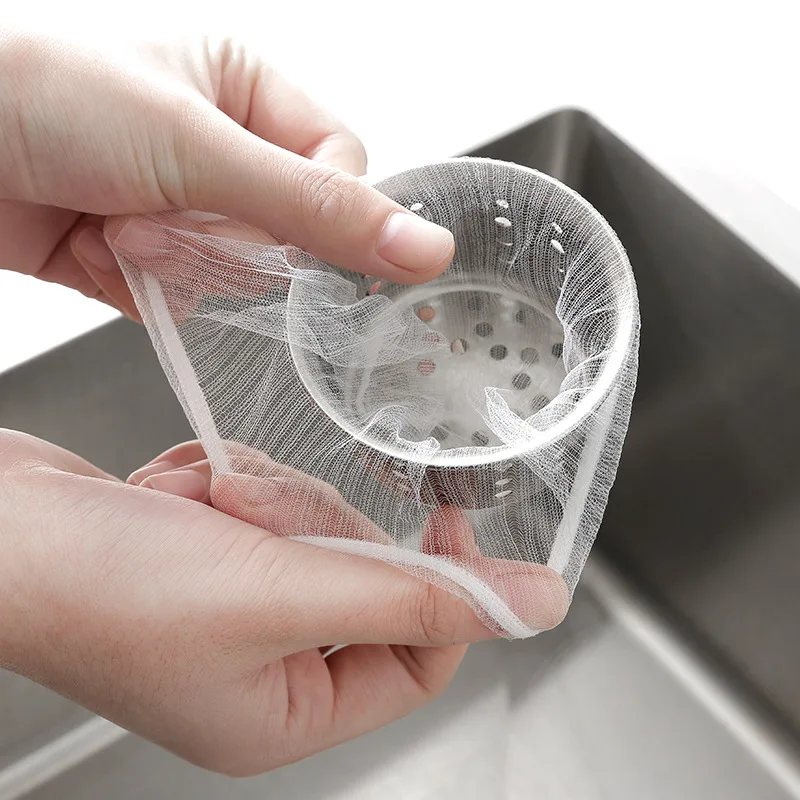 Reusable Trash Filter Bag 100 Pcs for Kitchen, Bathroom, Trash, Sink, Strainers, Hair Tools, Shower, Drain Net Bags hair catcher