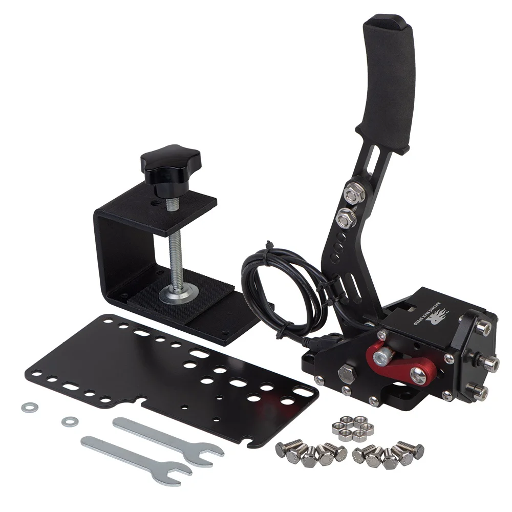 Aluminiowy hamulec ręczny USB do wyścigów PC SIM, pasuje do Logitech G25/G27/G29, T500, FANATEC, z zaciskiem (tylko PC) ﻿