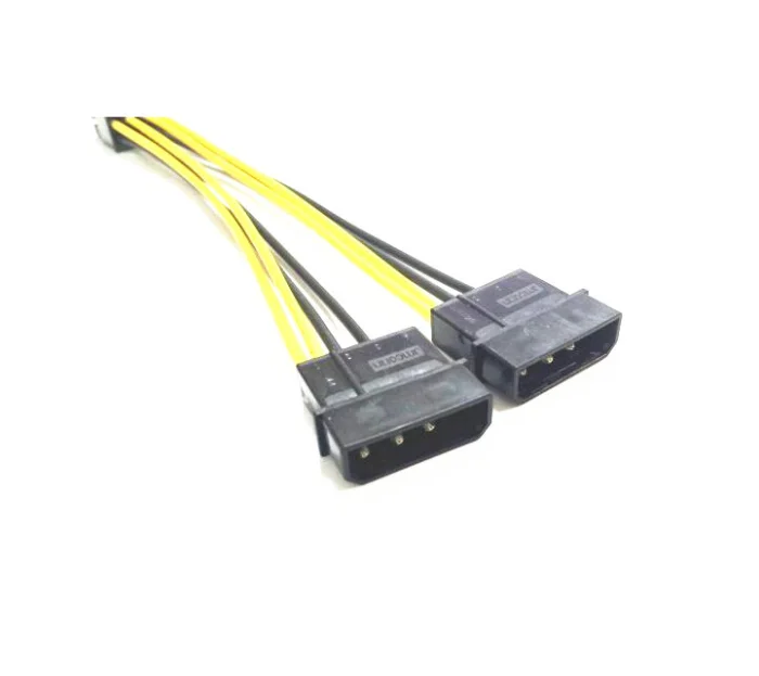 Free Shipping  Dual 4pin to CPU 8pin Power Supply Cable 15cm length 18AWG Dual IDE to CPU 8pin Adapter 100pcs/lot