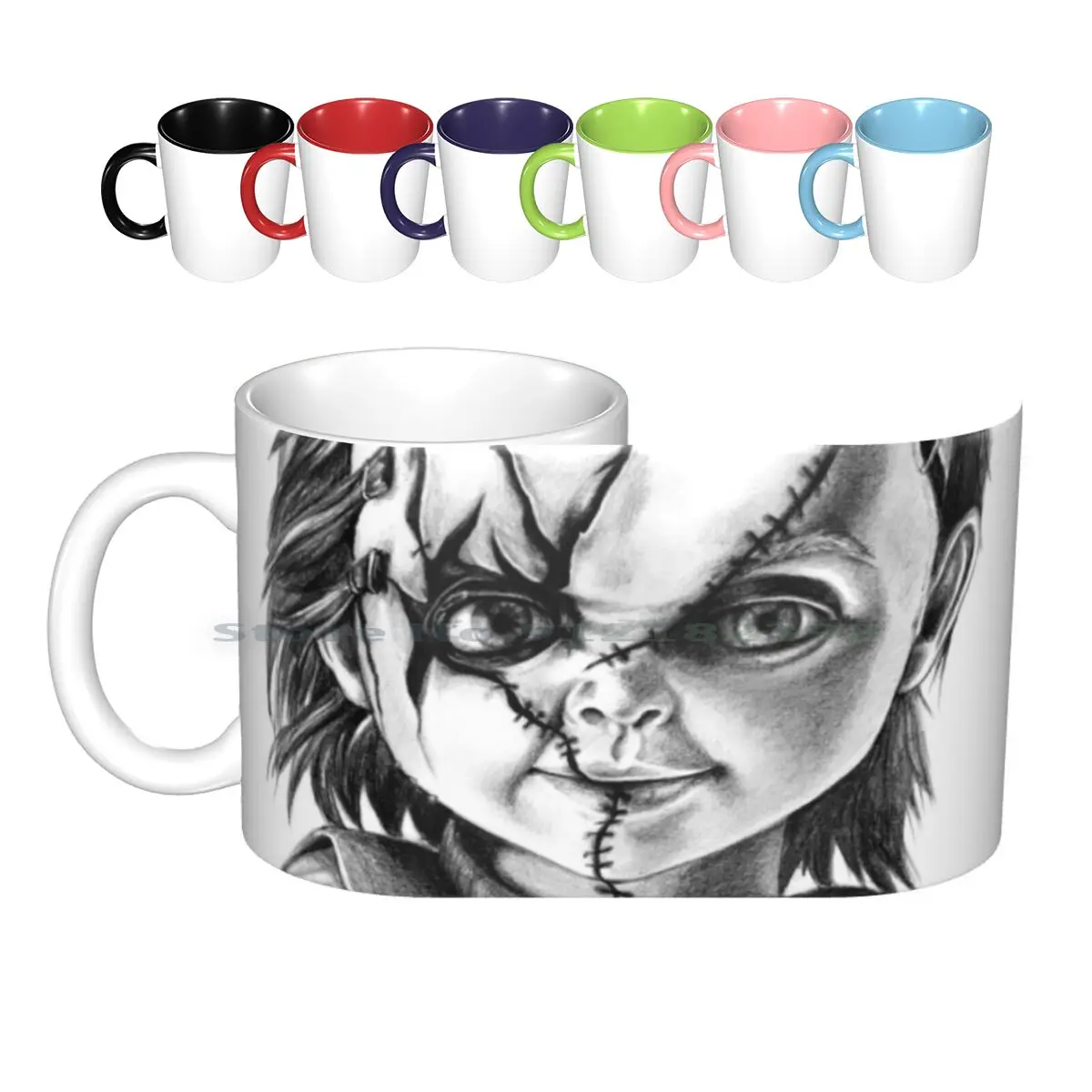 Hi , I'm Chucky , Wanna Play ? Ceramic Mugs Coffee Cups Milk Tea Mug Chucky Childs Play Childs Play Child Doll Good Guy Scary