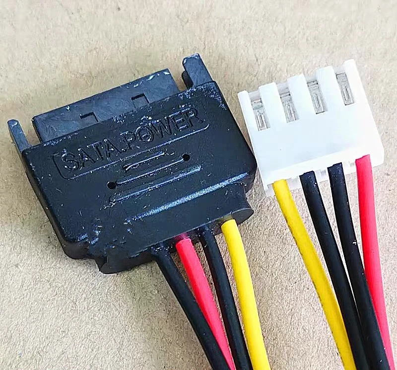 Sata15ピンオスから4ピンvh3.96mmメス15ピンから4ピンfddフロッピーアダプターハードドライブ電源ケーブルコードリードケーブル20cm18awg