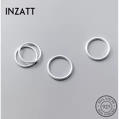 INZATT Real 925 Sterling Silver Round Ring For Fashion Women Party Minimalist Fine Jewelry Punk Geometric Accessories Gift