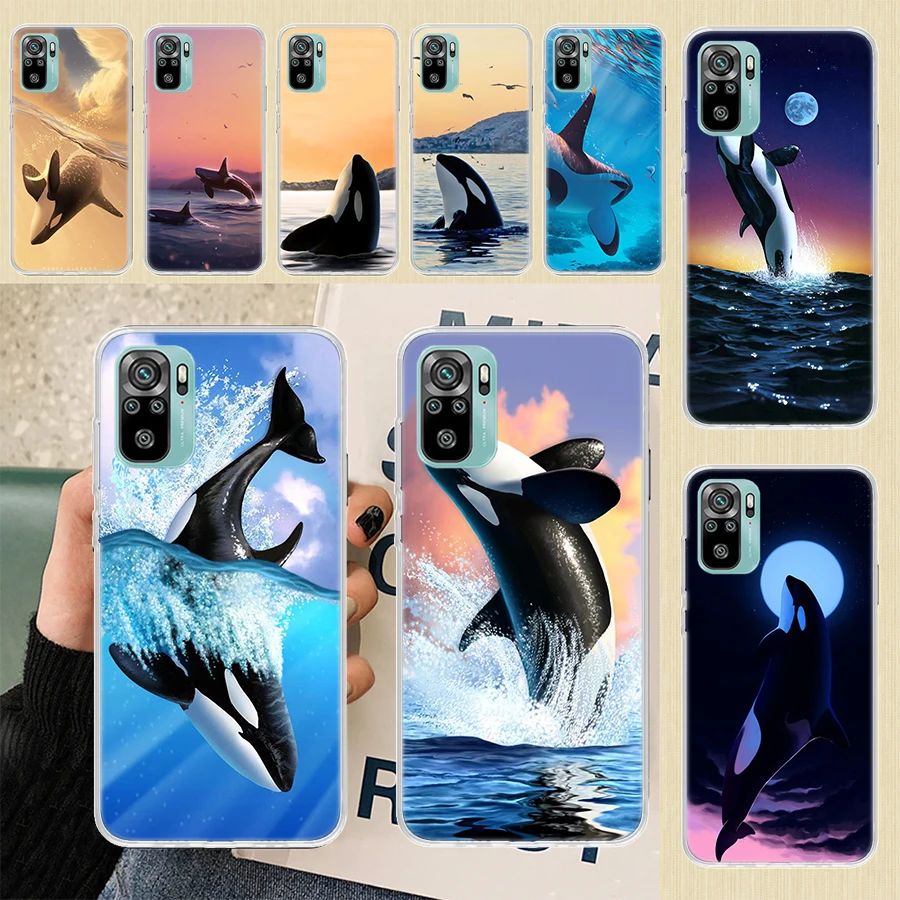 Sea Orcinus Orca Soft Phone Case For Xiaomi Redmi Note 12 12S 13 11 11S 10 10S 11T 11E Pro Plus 9 9S 8 8T 7 Shell Cover Case For