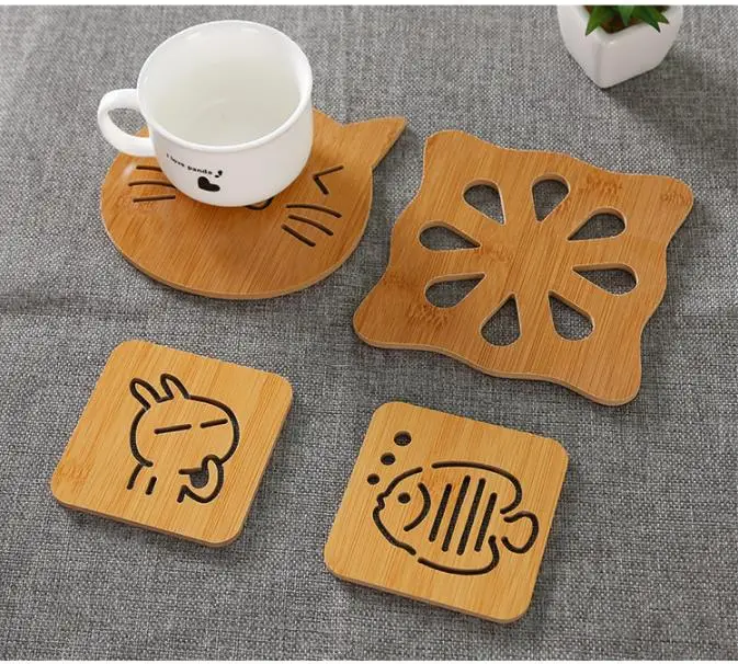 2 PCS Bamboo Trivet Bamboo Trivet Kitchen Bamboo Hot Pads Trivet Heat Resistant Pads Teapot Trivet Coffee Tea Cup Bowel Holder