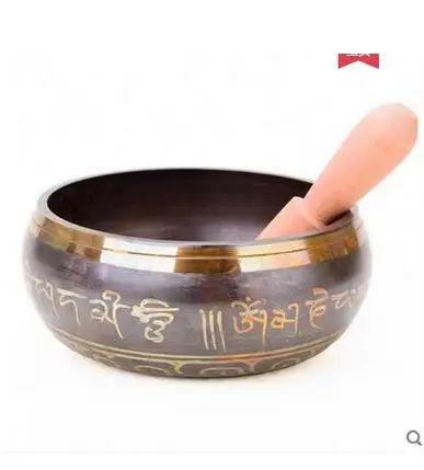 New Buddhist Himalayan Tibetan Handmade Glossy Singing bowls with Striker 11.5cm